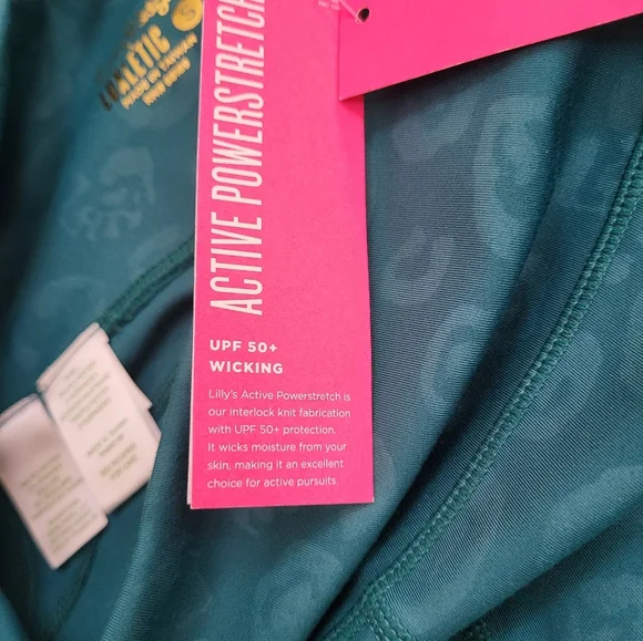 LILLY PULITZER Luxeletic WEEKENDER HIGH RISE Midi Leggings Small Spruce Green